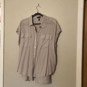 Stripped Button Down Top